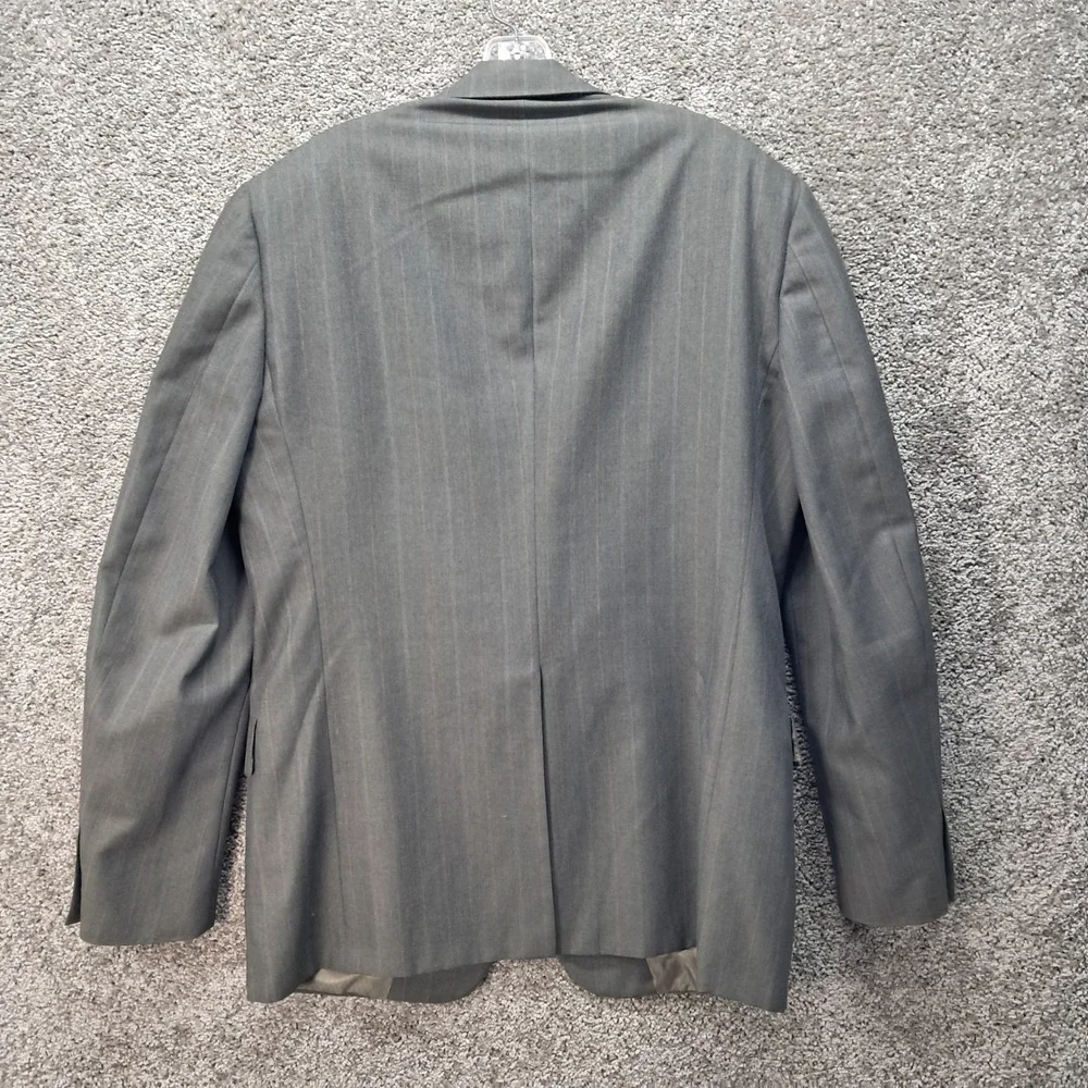 Hart Schaffner & Marx Mens Grey Pinstripe Wool Blend Blazer Sport Coat 42 6977